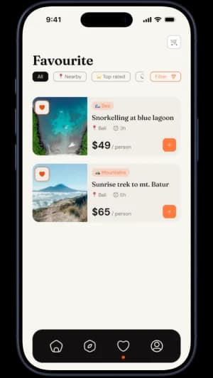 Romly saved activities screen