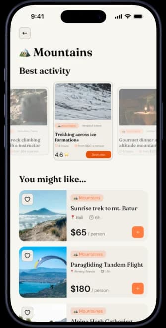 Romly booking screen