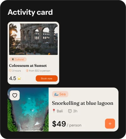 Romly activity card component