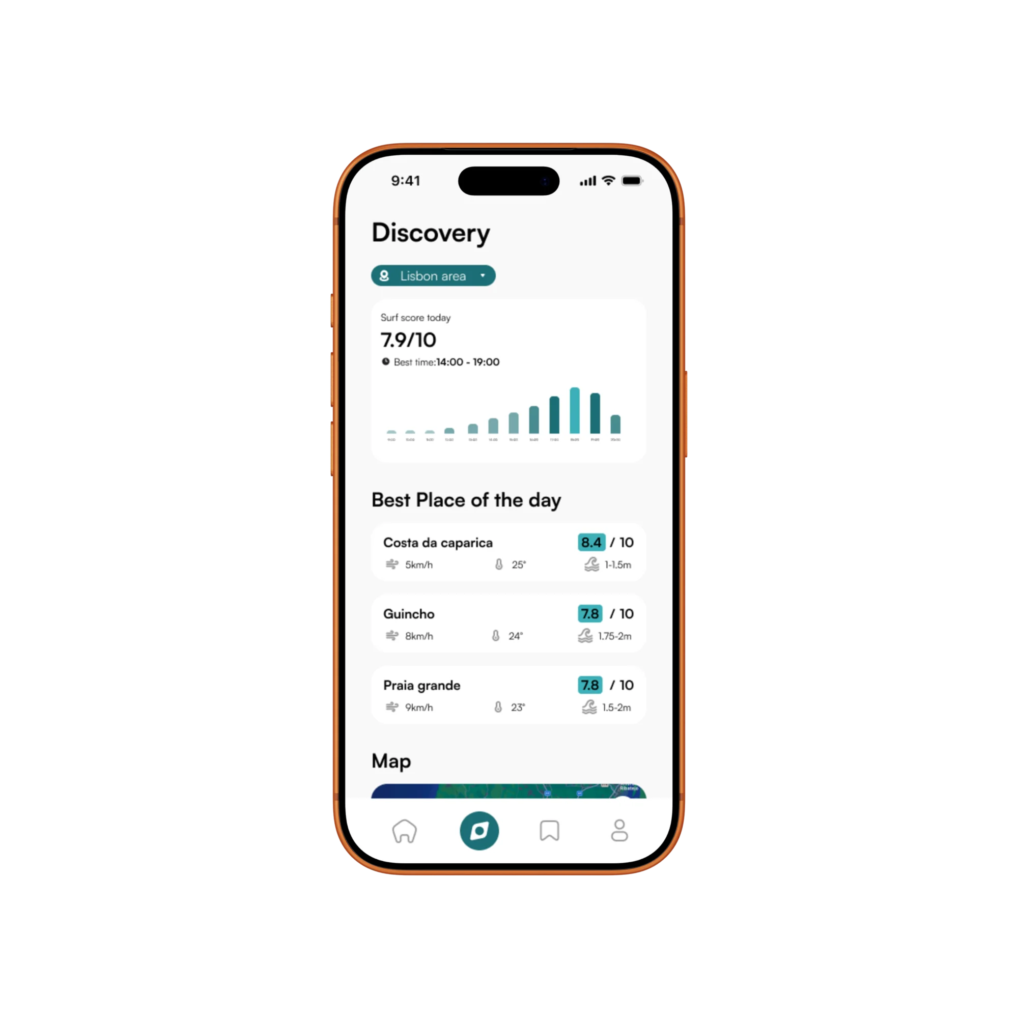 SurfWise compare surf spots screen