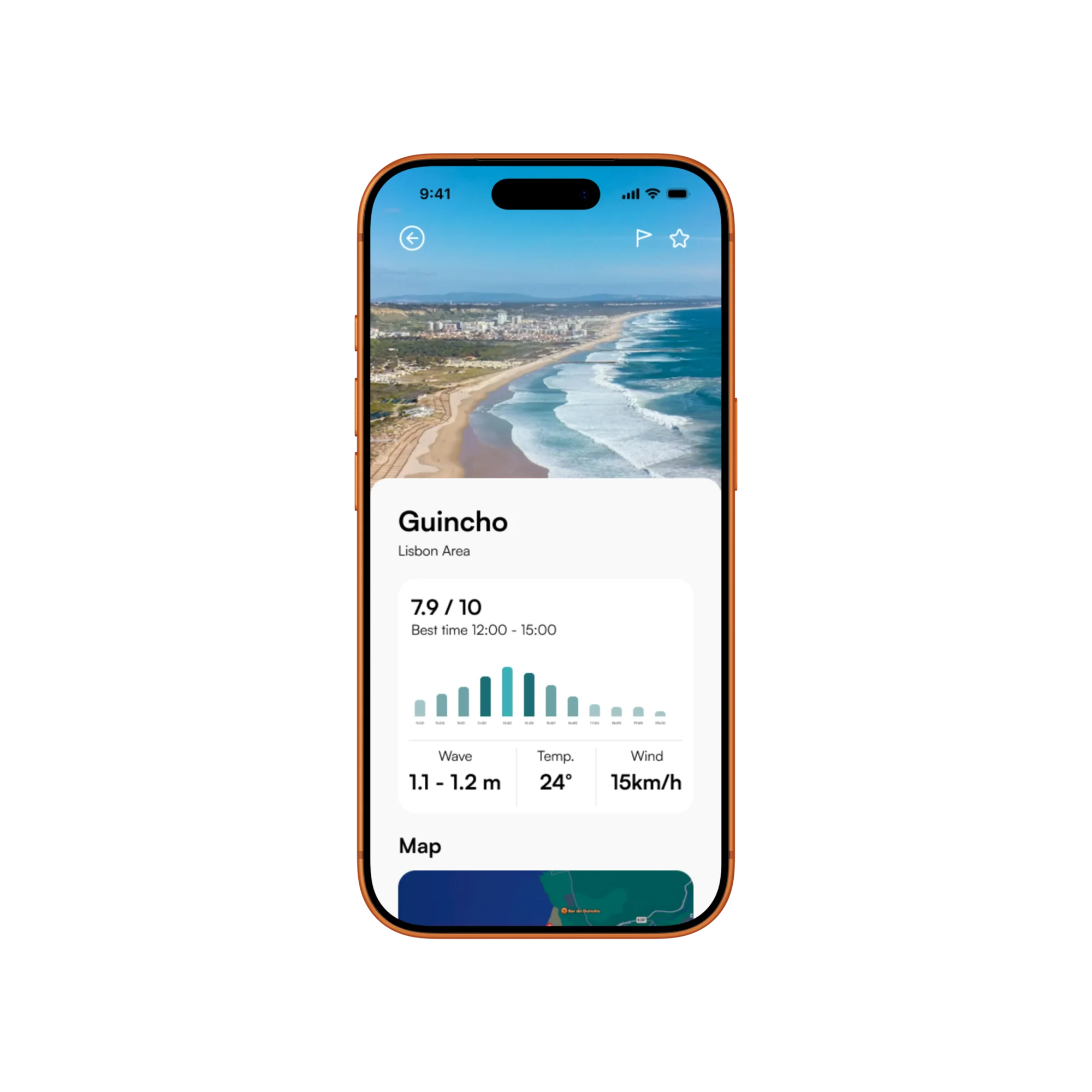 SurfWise open spot details screen